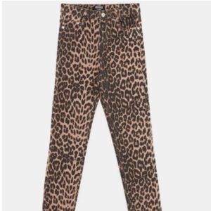 Zara Leopard Hi Rise Skinny Jeans